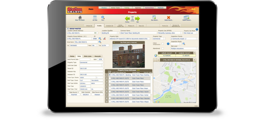 StationSmarts Property Management Module screen on an ipad